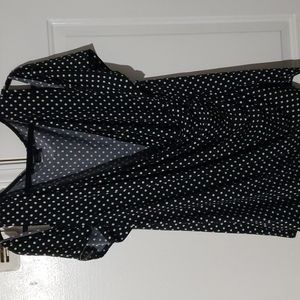 Torrid Black & White Polka Dot Cold Shoulders Blouse size 4